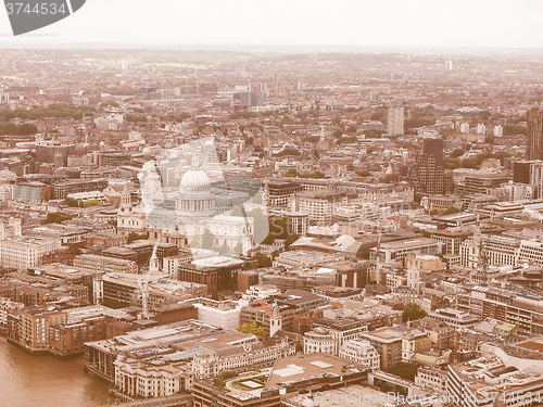 Image of Retro looking Aerial view of London