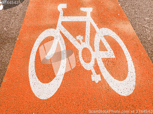 Image of  Bike lane sign vintage