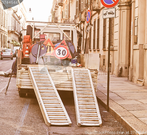 Image of  Roadworks signs vintage