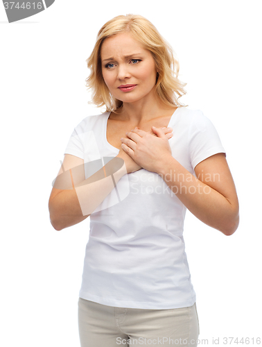 Image of unhappy woman suffering from heartache