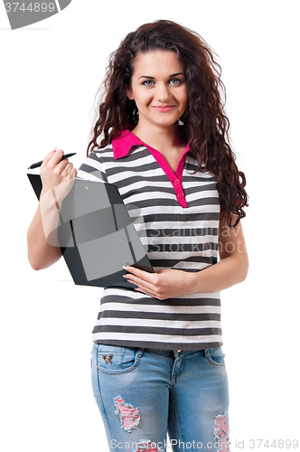 Image of Teen girl holding a clipboard