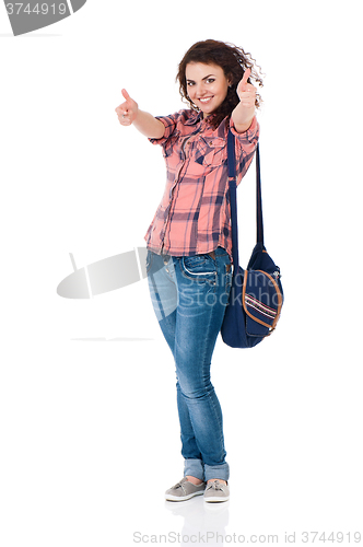 Image of Student girl with backpack 