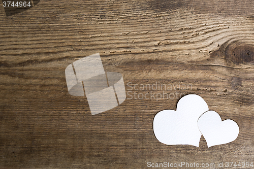 Image of Two white paper hearts