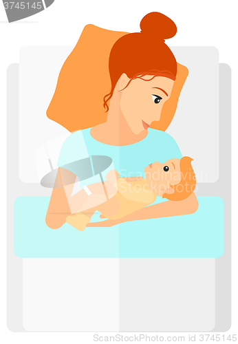 Image of Woman in maternity ward.