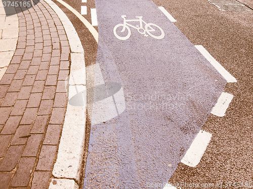 Image of  Bike lane sign vintage