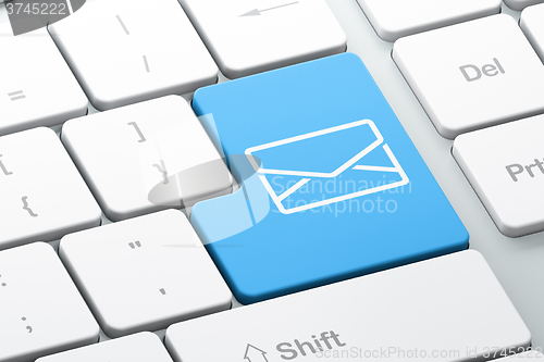 Image of Business concept: Email on computer keyboard background