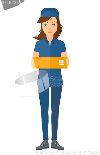 Image of Woman delivering box.