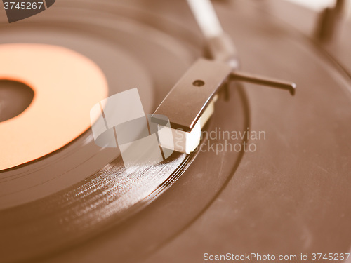 Image of  Vinyl record on turntable vintage