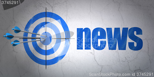 Image of News concept: target and News on wall background