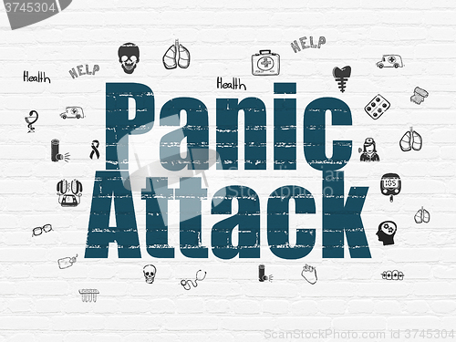Image of Medicine concept: Panic Attack on wall background