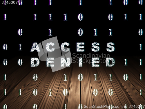 Image of Privacy concept: Access Denied in grunge dark room