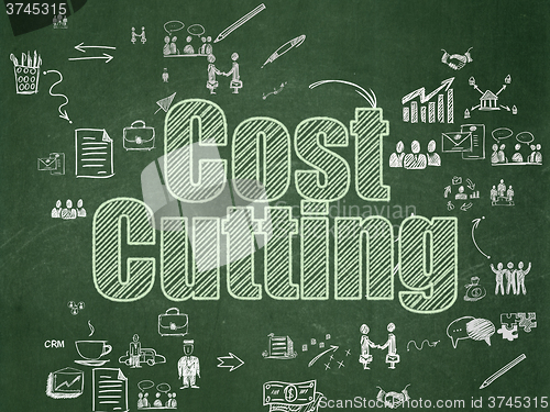 Image of Finance concept: Cost Cutting on School Board background