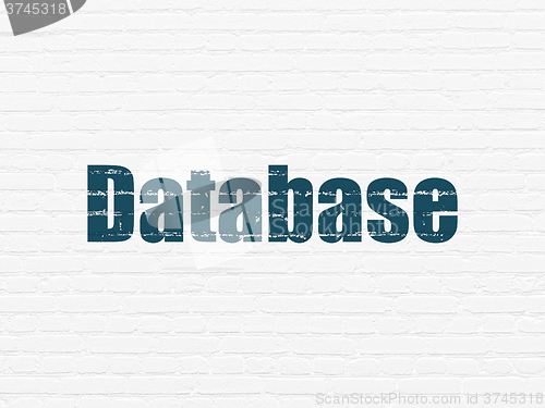 Image of Database concept: Database on wall background