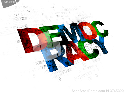 Image of Politics concept: Democracy on Digital background
