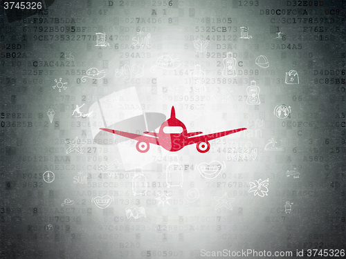 Image of Travel concept: Aircraft on Digital Paper background