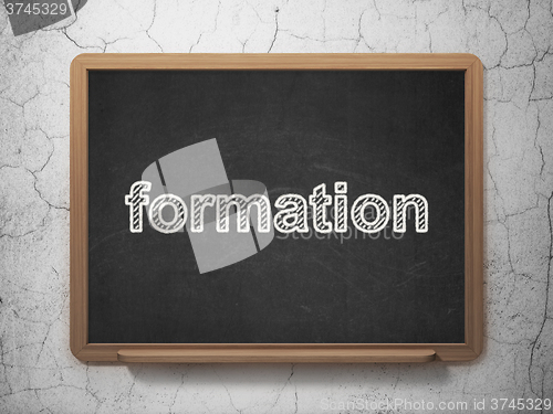 Image of Learning concept: Formation on chalkboard background
