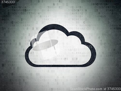 Image of Cloud technology concept: Cloud on Digital Paper background