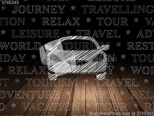 Image of Vacation concept: Car in grunge dark room