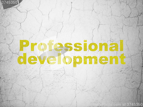 Image of Studying concept: Professional Development on wall background