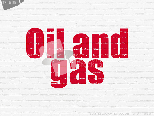 Image of Industry concept: Oil and Gas on wall background