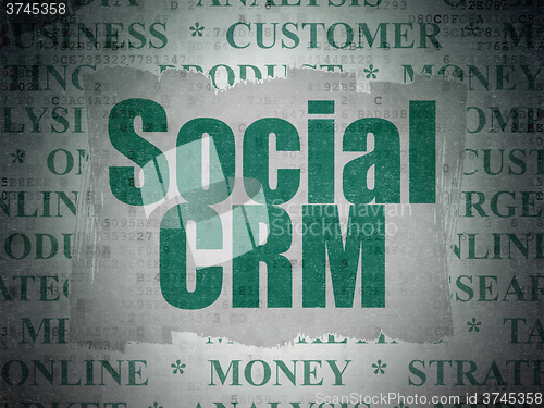 Image of Marketing concept: Social CRM on Digital Paper background