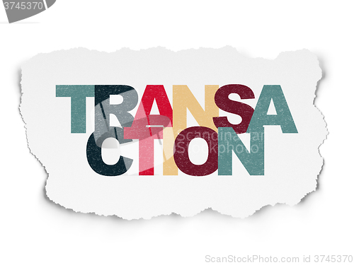 Image of Currency concept: Transaction on Torn Paper background