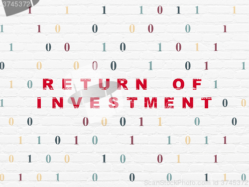 Image of Finance concept: Return of Investment on wall background