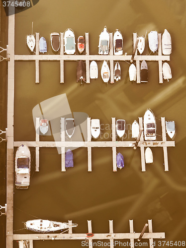 Image of  Boats in harbour vintage