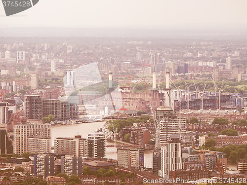 Image of Retro looking Aerial view of London