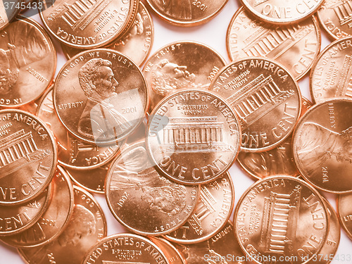 Image of  Dollar coins background vintage