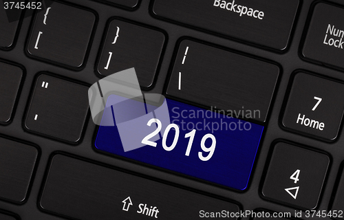 Image of Blue button 2019