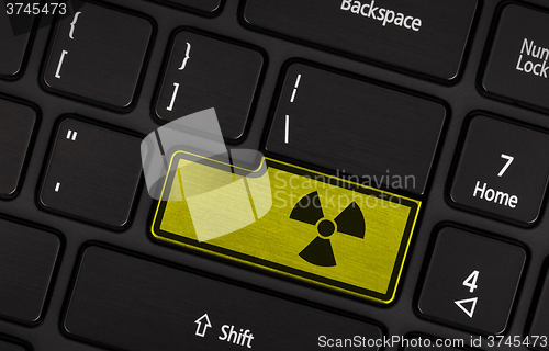 Image of Symbol on button keyboard, radioactive