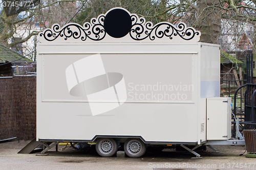 Image of White trailer, shop on wheels