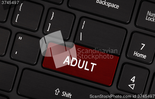 Image of Pressing porn button on a computer keyboard