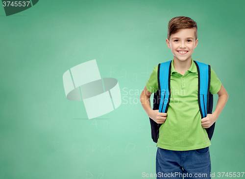 Image of happy student boy with school bag