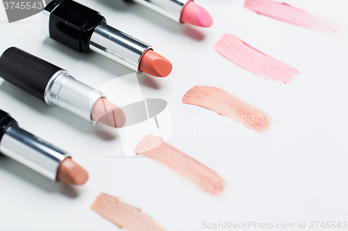 Image of close up of lipsticks range