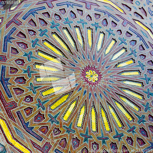 Image of line in morocco africa old tile and colorated floor ceramic abst