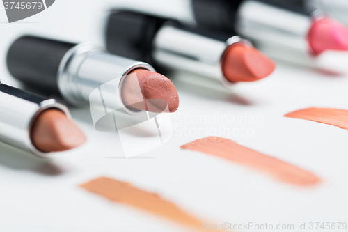 Image of close up of lipsticks range