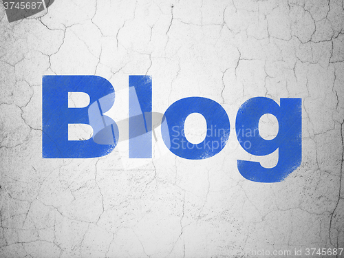 Image of Web design concept: Blog on wall background