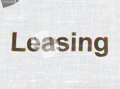 Image of Business concept: Leasing on fabric texture background
