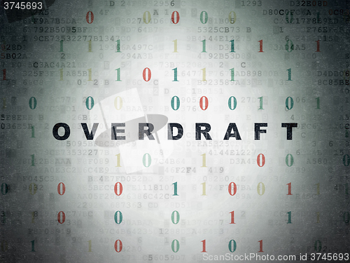 Image of Finance concept: Overdraft on Digital Paper background