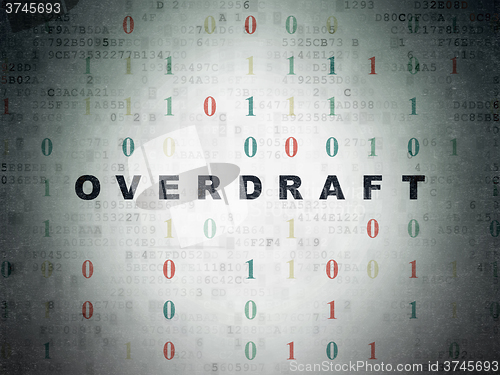 Image of Finance concept: Overdraft on Digital Paper background