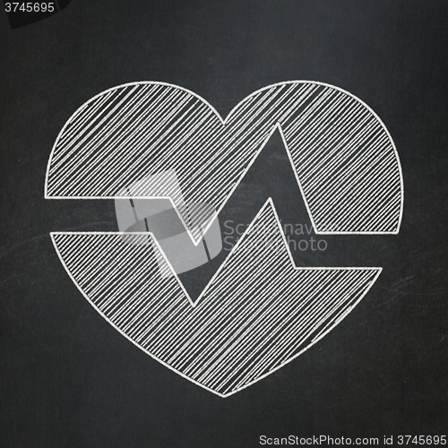 Image of Health concept: Heart on chalkboard background