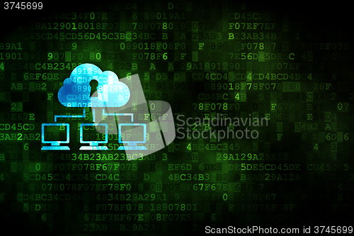 Image of Cloud technology concept: Cloud Network on digital background