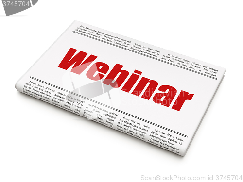 Image of Studying concept: newspaper headline Webinar