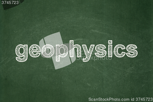 Image of Science concept: Geophysics on chalkboard background