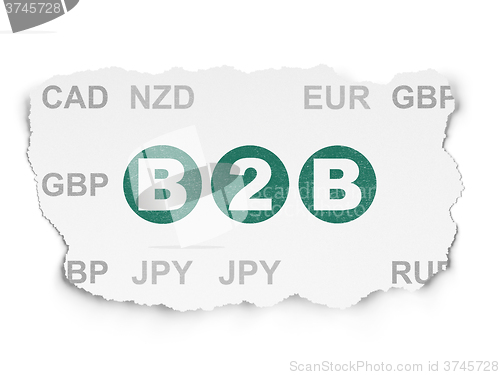 Image of Finance concept: B2b on Torn Paper background