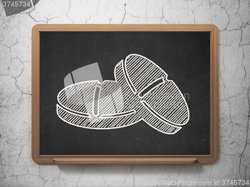 Image of Healthcare concept: Pills on chalkboard background