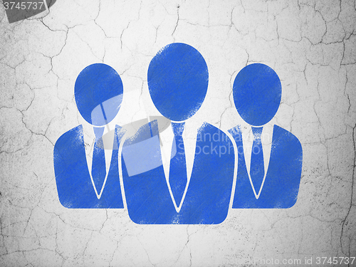 Image of Advertising concept: Business People on wall background