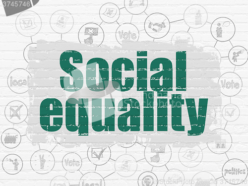 Image of Politics concept: Social Equality on wall background